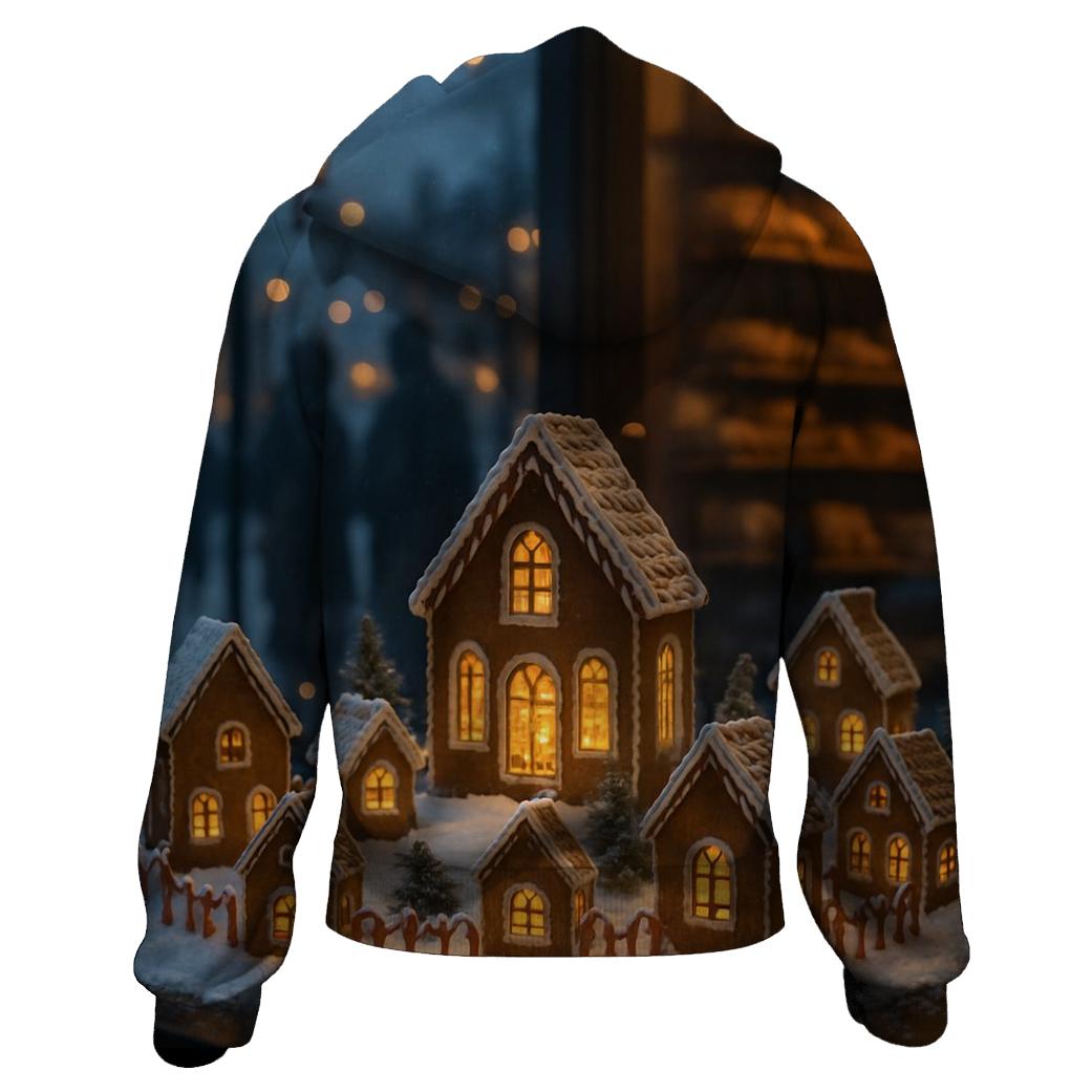Gingerbread Street In The Bakers Window zip-up hoodies