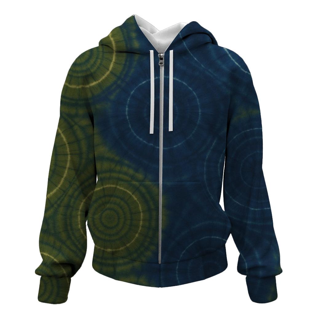 Overdye Forest Ripple Rings embroidered hoodies