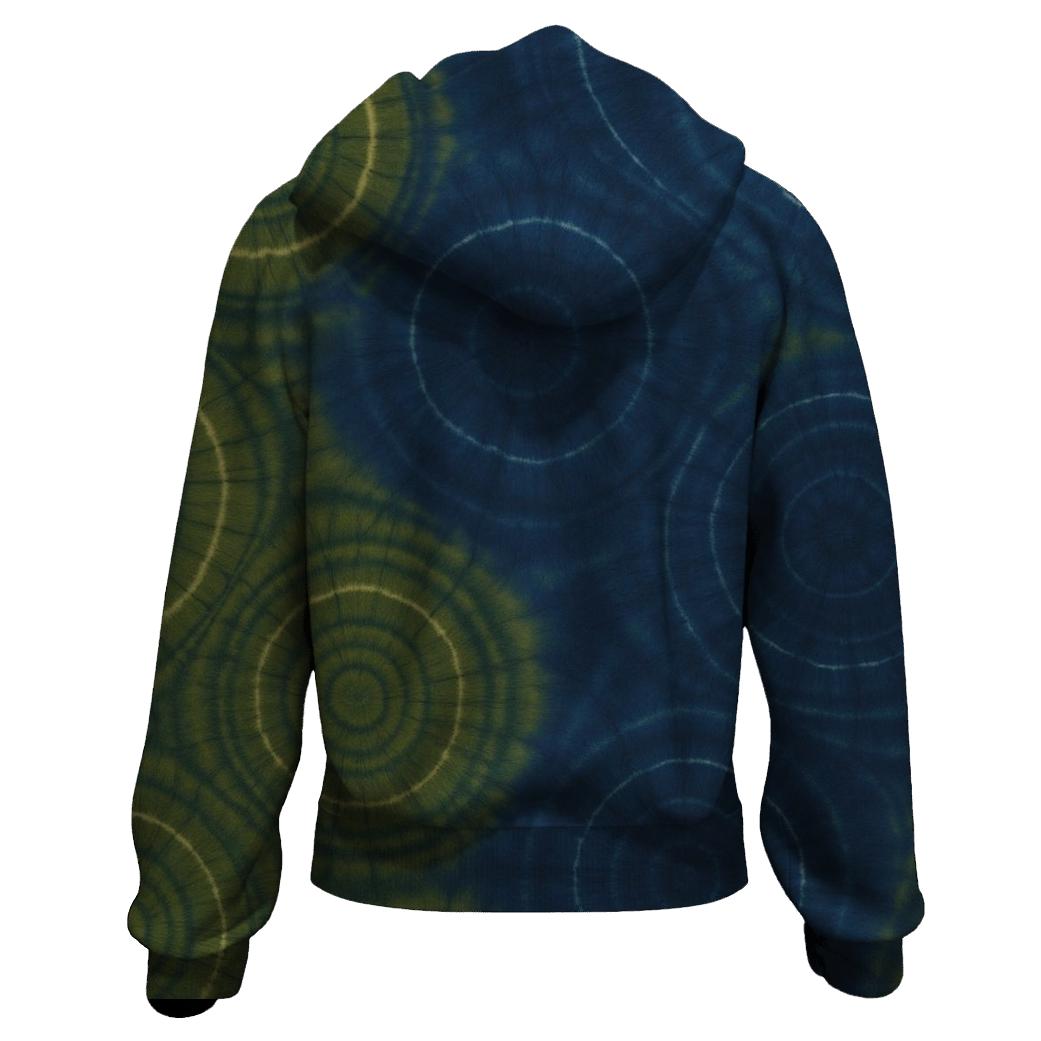 Overdye Forest Ripple Rings embroidered hoodies