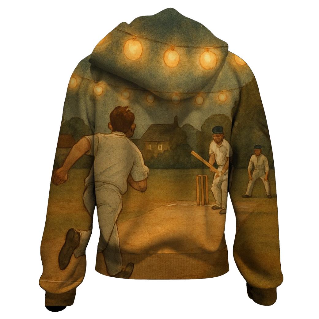 Nighttime Cricket Under Lanterns pullover hoodies