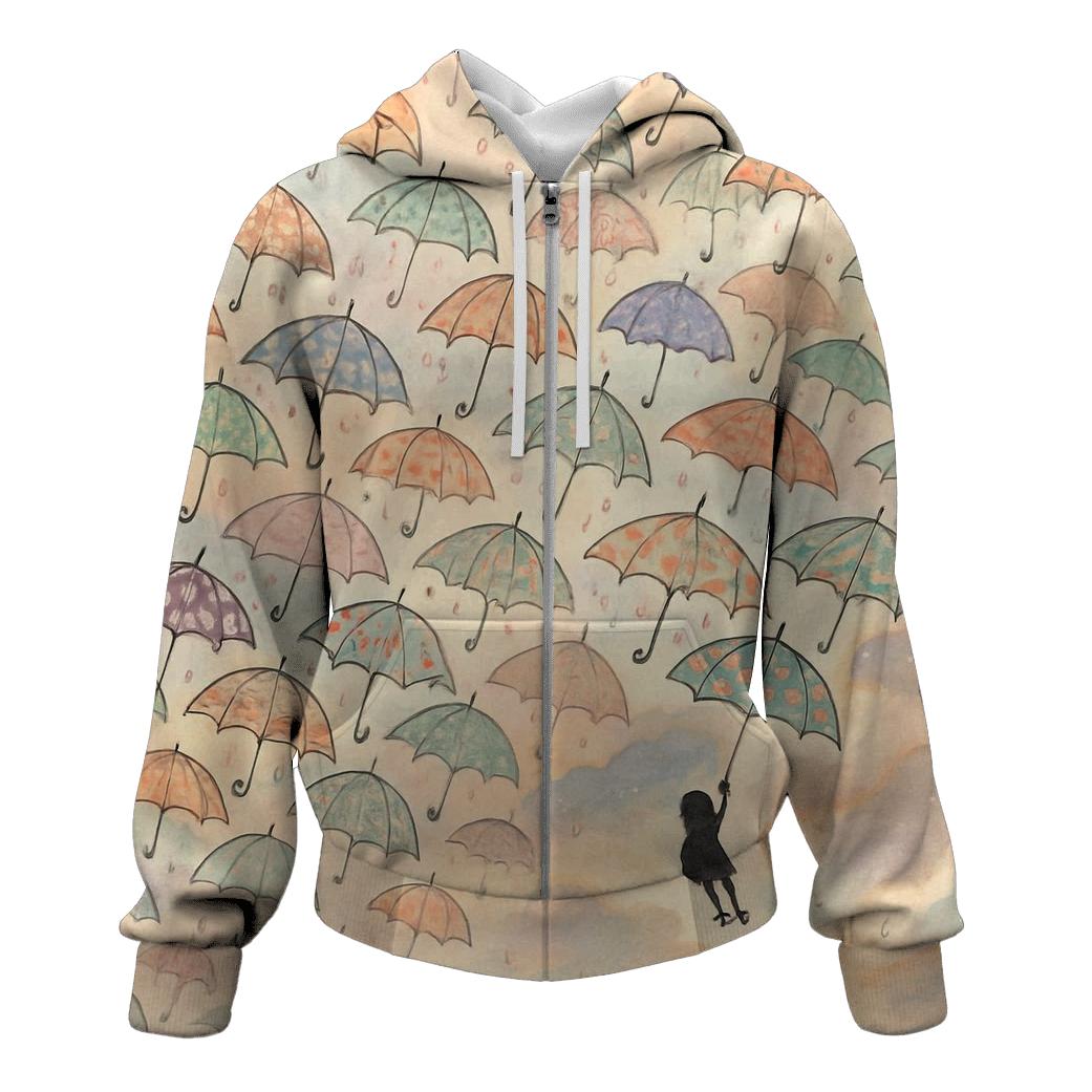 Umbrella Parade In The Sky printed hoodies