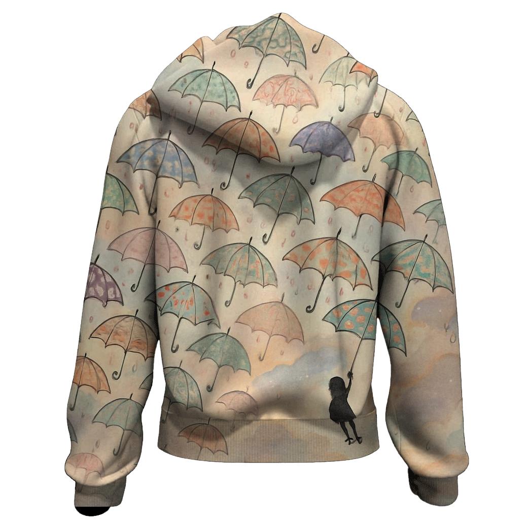 Umbrella Parade In The Sky printed hoodies