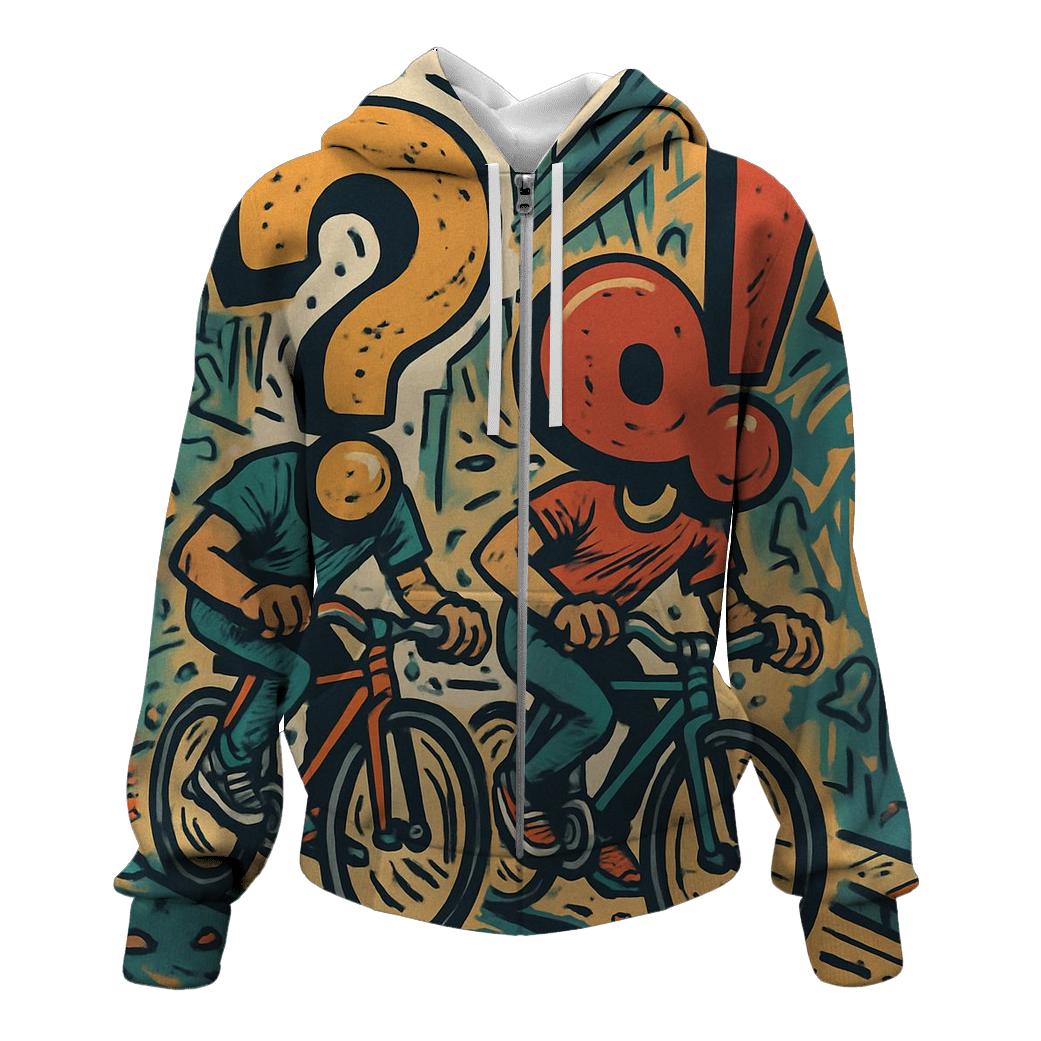 Balloon Headed Bicycle Chase premium hoodies