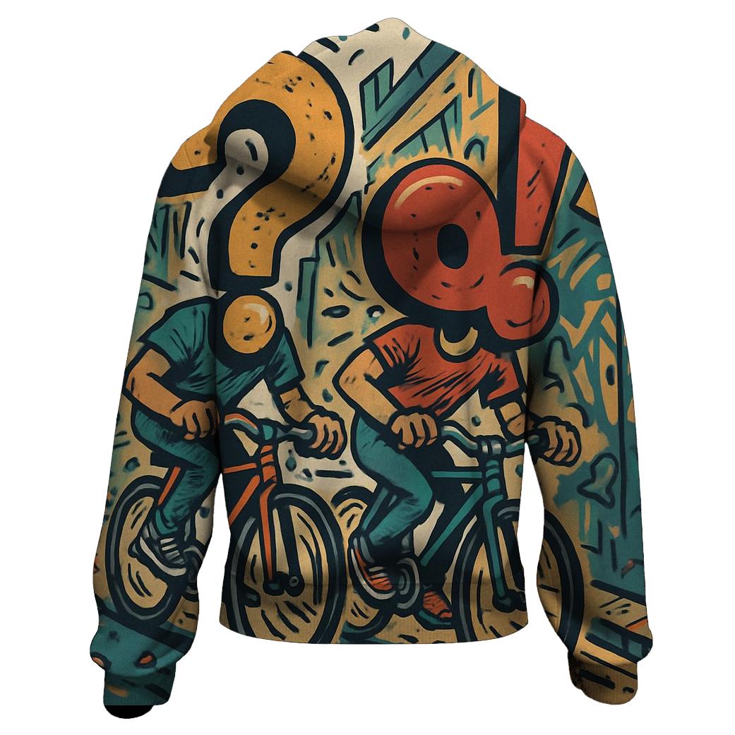 Balloon Headed Bicycle Chase premium hoodies