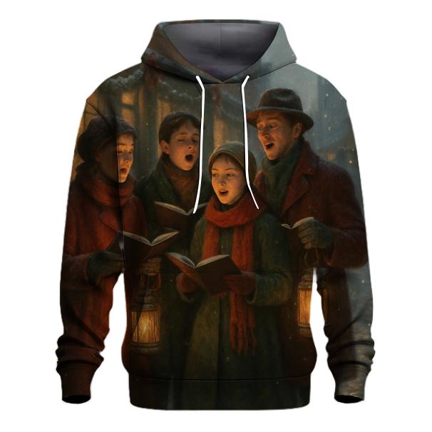 Candlelit Carolers On The Snowy Corner graphic hoodies