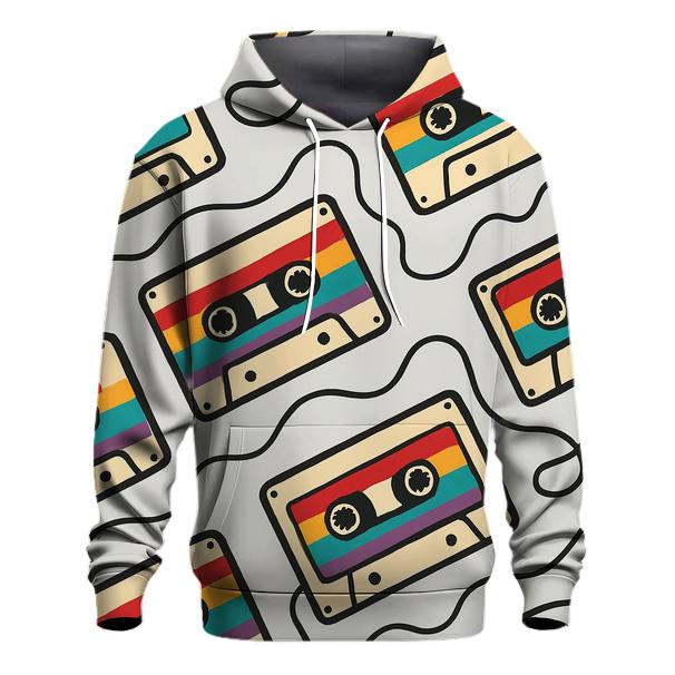 Cassette Rainbow Waves printed hoodies