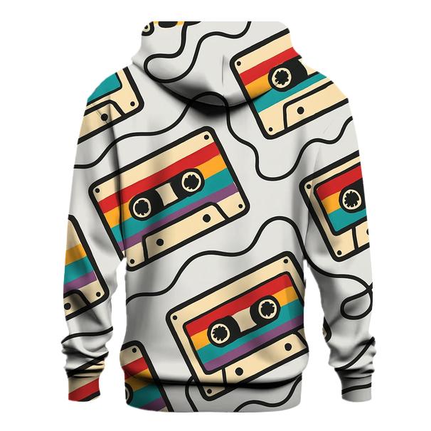 Cassette Rainbow Waves printed hoodies