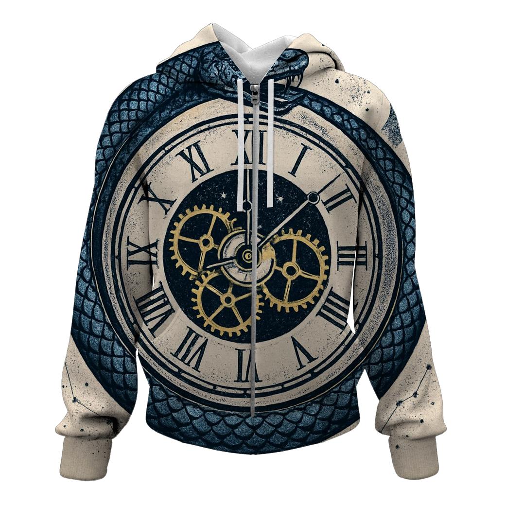 Celestial Clockwork Ouroboros premium hoodies