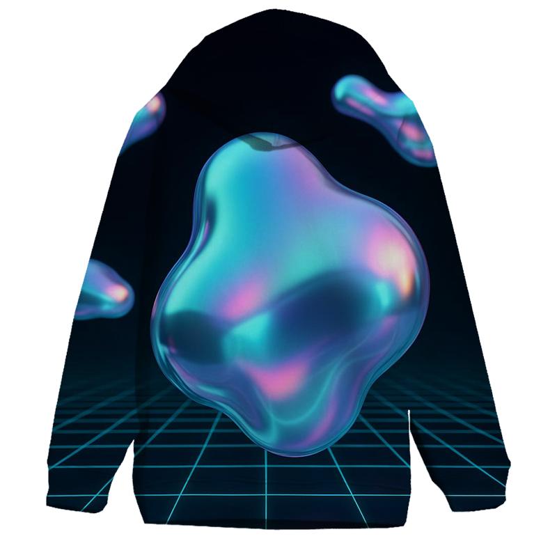 Holographic Liquid Grid pullover hoodies