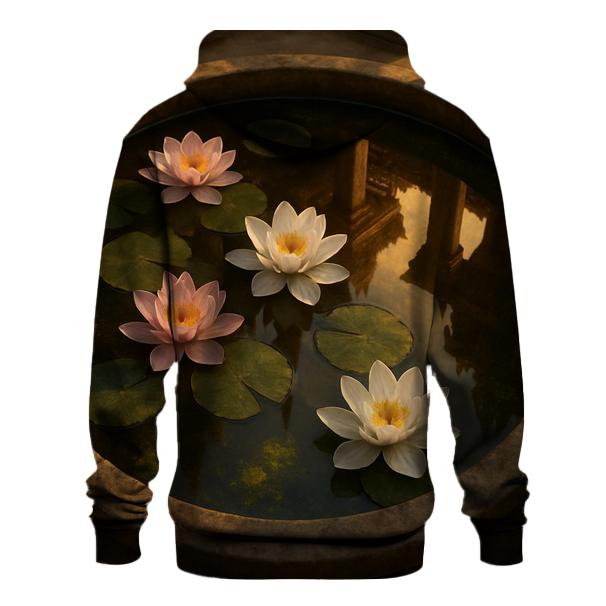 Water Lilies In Reflected Temple Courtyard hoodie styles