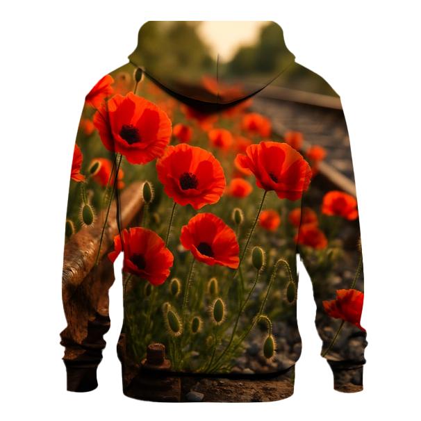 Wild Poppies Along Abandoned Railway designer hoodies