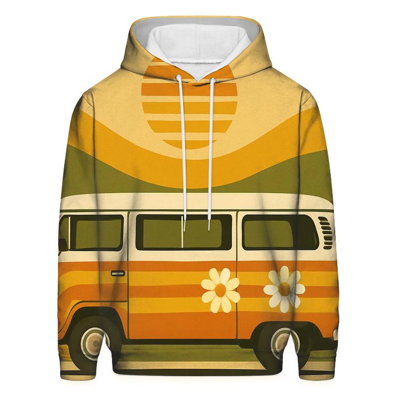 Groove Bus Road Trip Scene embroidered hoodies