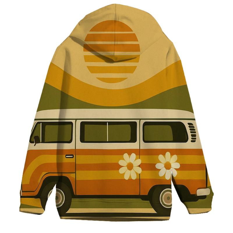 Groove Bus Road Trip Scene embroidered hoodies