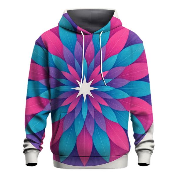 Magenta Cyan Mandala Petals hoodie styles