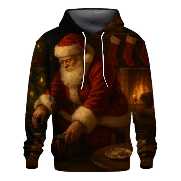 Midnight Santa Visit By The Hearth zip-up hoodies