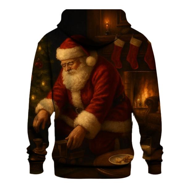 Midnight Santa Visit By The Hearth zip-up hoodies