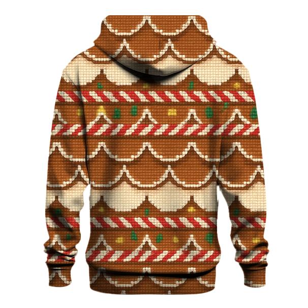 Gingerbread House Roof Tiles Design embroidered hoodies