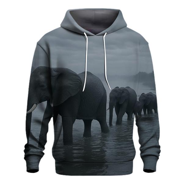 Mist Line Elephant Crossing hoodie designs