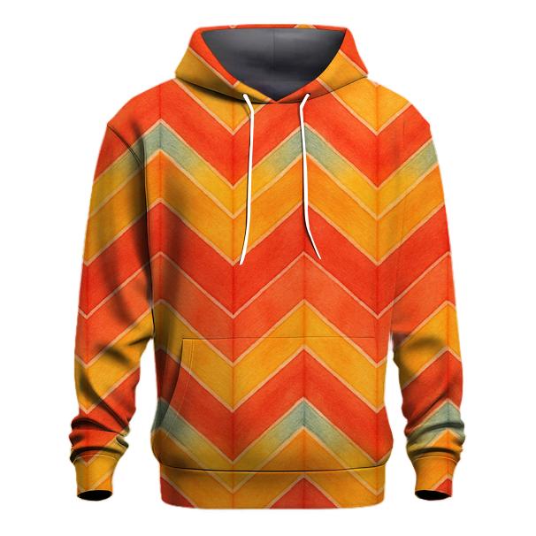Sunset Chevron Accordion Waves printed hoodies