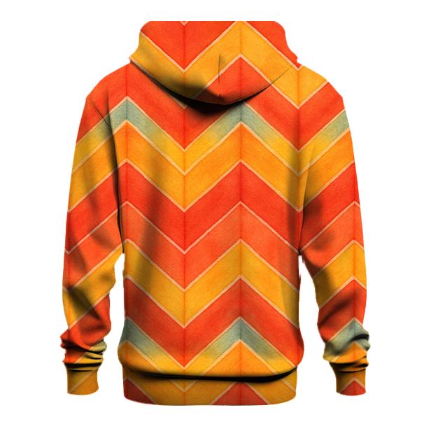 Sunset Chevron Accordion Waves printed hoodies