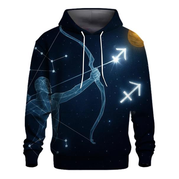 Sagittarius Cosmic Archer Trajectory zip-up hoodies