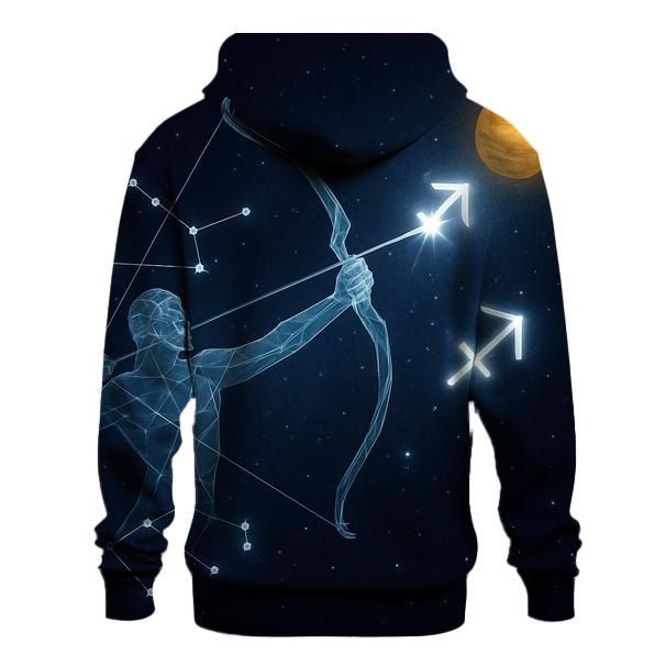 Sagittarius Cosmic Archer Trajectory zip-up hoodies