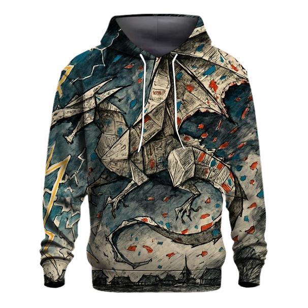 Origami Storm Dragon custom hoodies