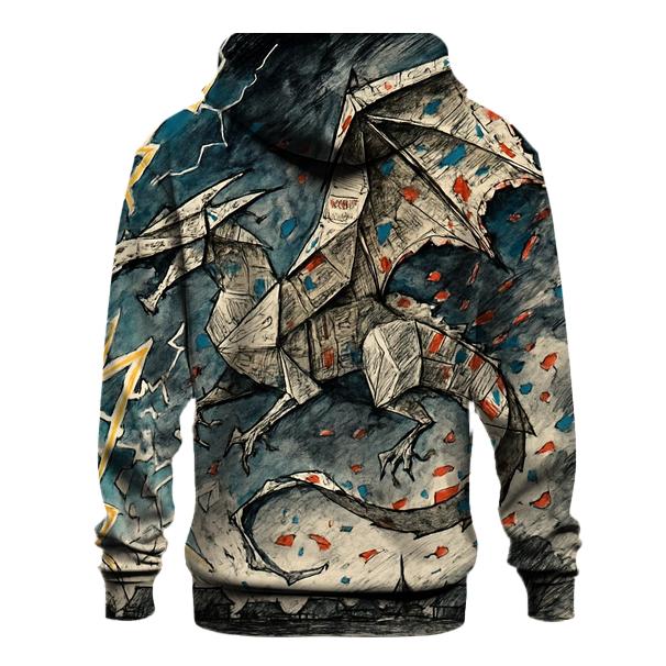 Origami Storm Dragon custom hoodies