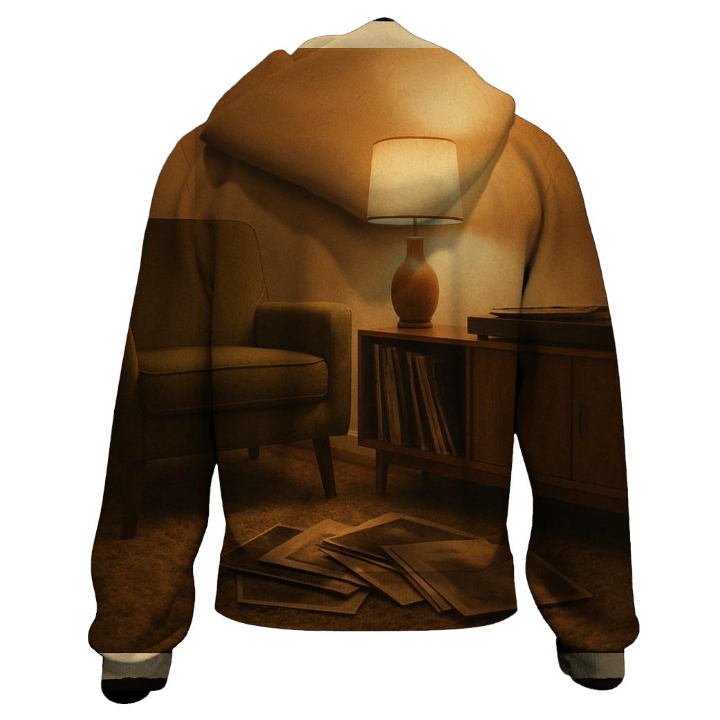 Rustic Vinyl Listening Lounge zip-up hoodies