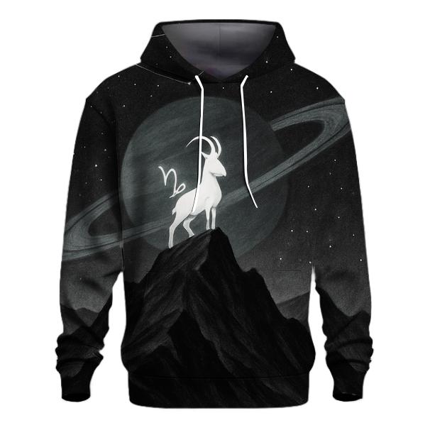 Capricorn Mountain Ringed Planet premium hoodies