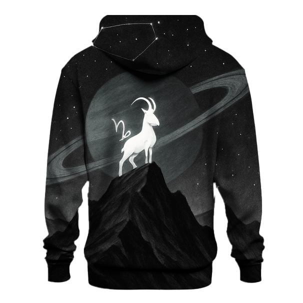 Capricorn Mountain Ringed Planet premium hoodies