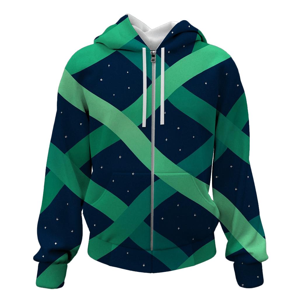Aurora Ribbon Lattice printed hoodies