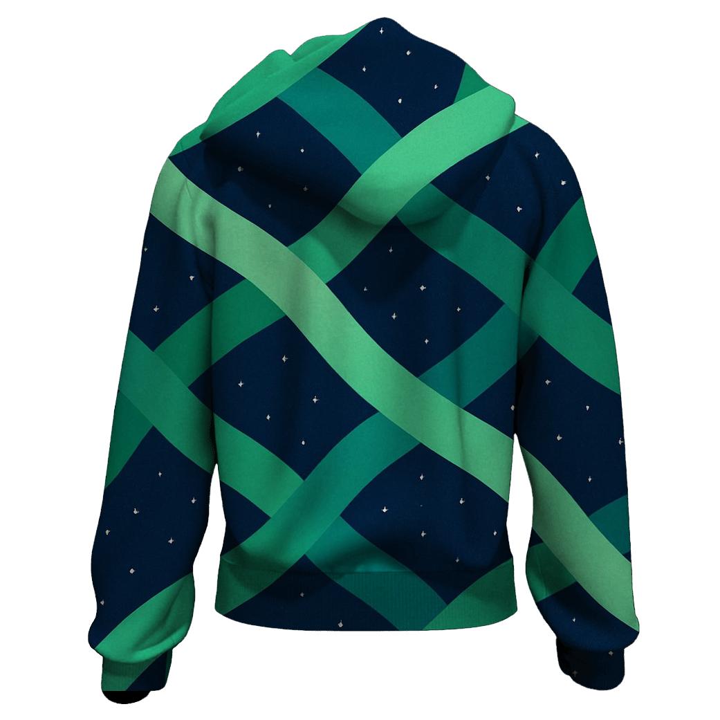 Aurora Ribbon Lattice printed hoodies