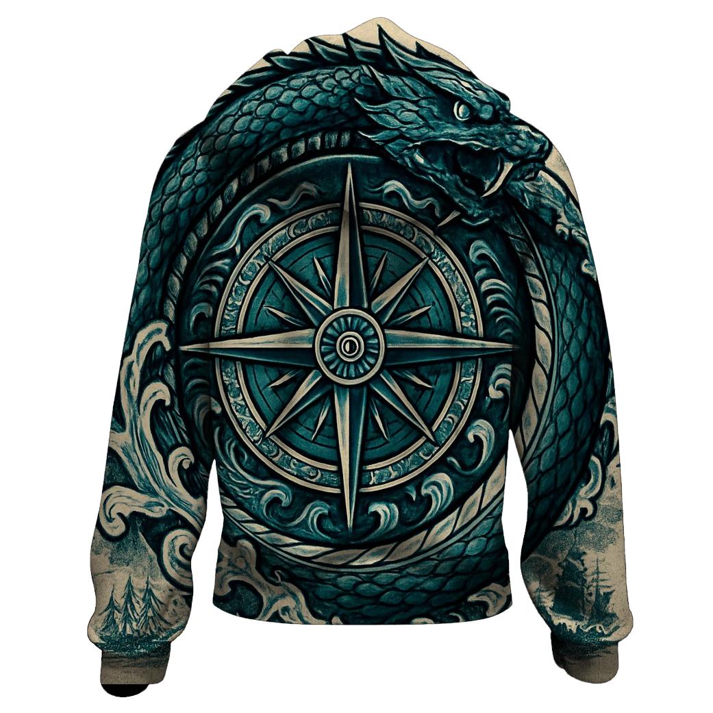 Ocean Tide Ouroboros Compass lightweight hoodies