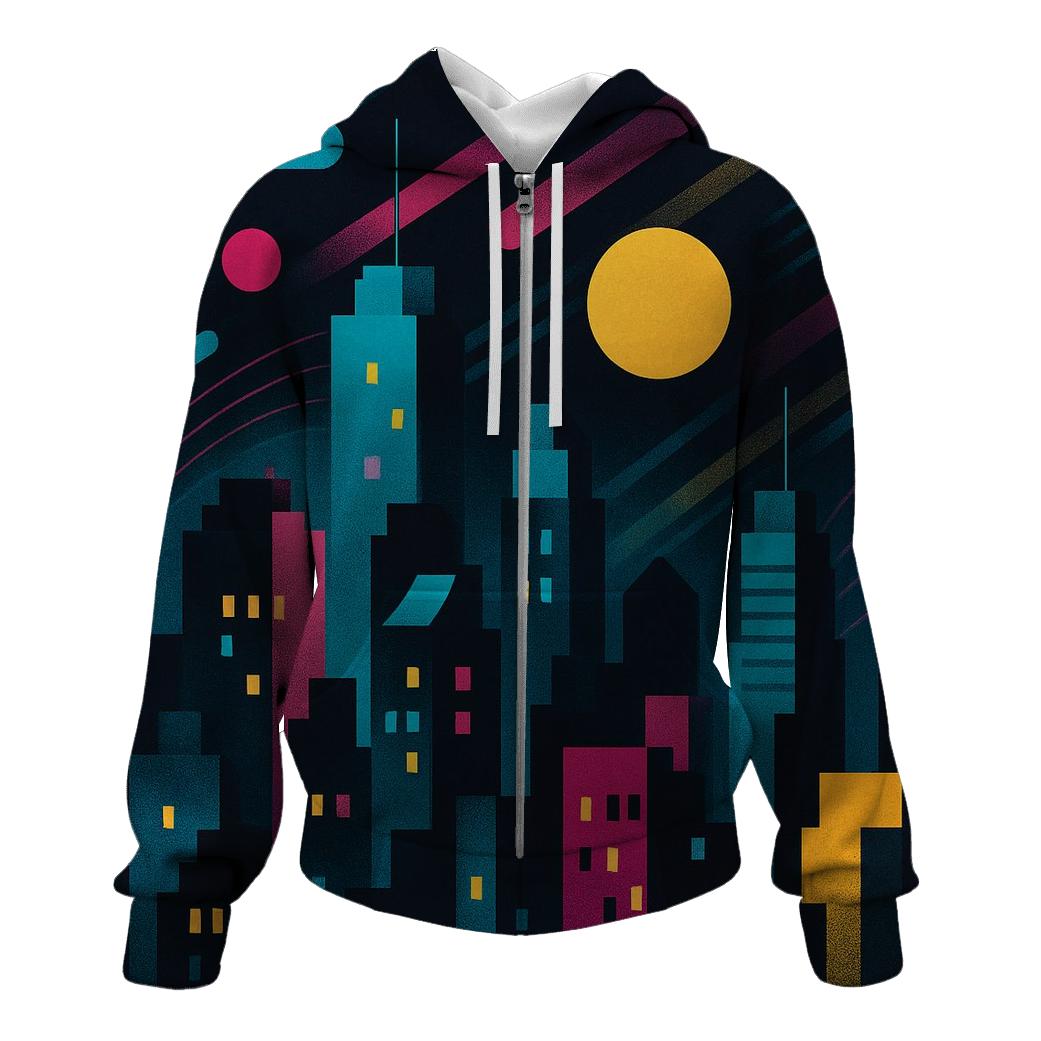 Chromatic City Rhythm printed hoodies