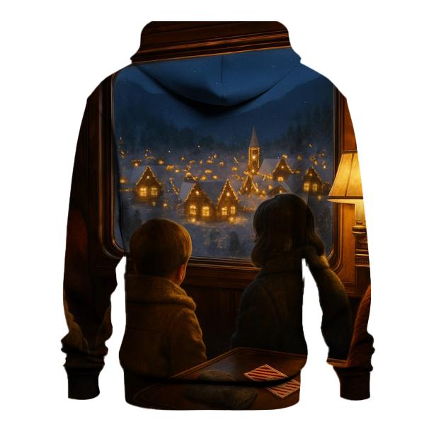 Snowy Train Ride To The Christmas Village lightweight hoodies