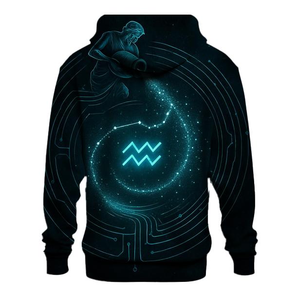 Aquarius Celestial Water Circuit zip-up hoodies