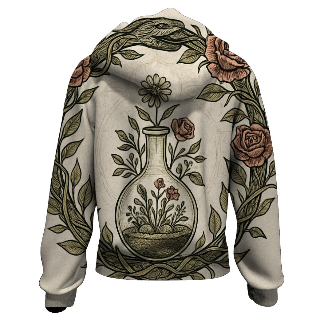 Alchemical Garden Ouroboros embroidered hoodies