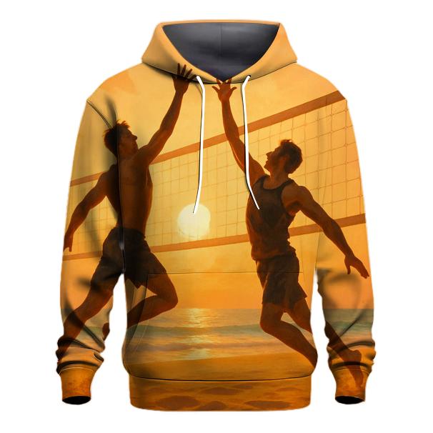 Sunrise Beach Volleyball Duel embroidered hoodies