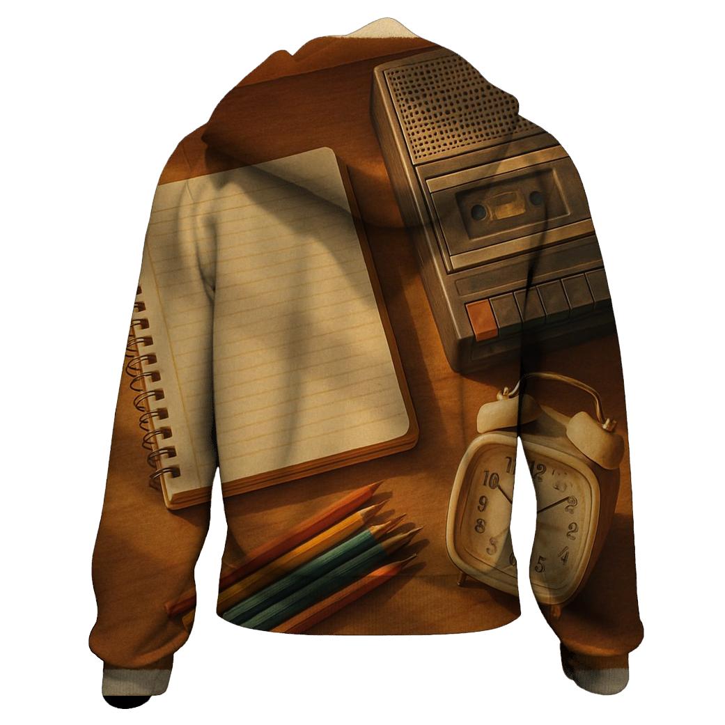 Vintage Homework Desk Study Scene premium hoodies