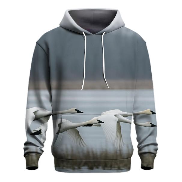 Tundra Swans Low Flight premium hoodies