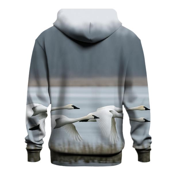 Tundra Swans Low Flight premium hoodies