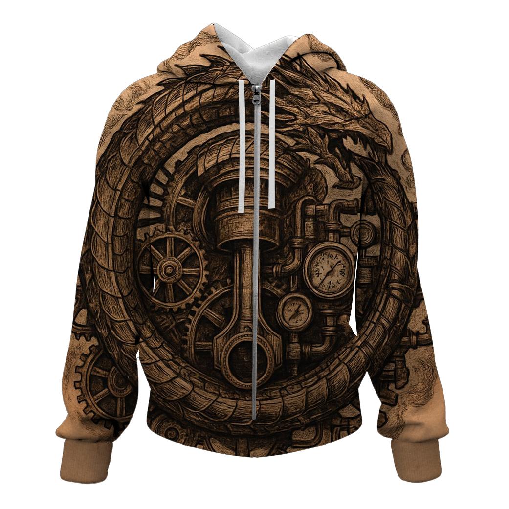 Mechanical Dragon Ouroboros Engine heavyweight hoodies