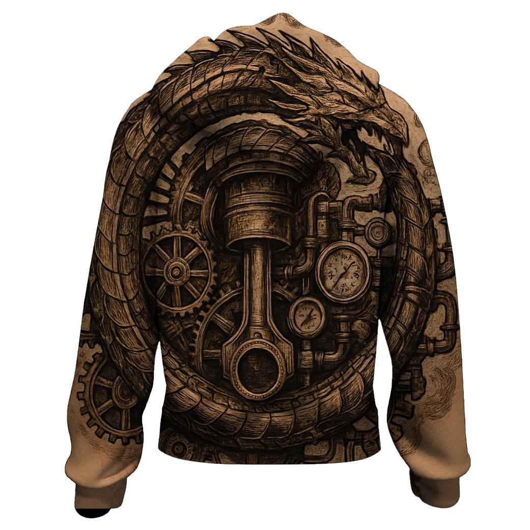 Mechanical Dragon Ouroboros Engine heavyweight hoodies