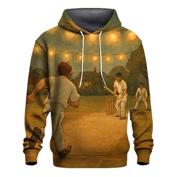 Nighttime Cricket Under Lanterns lightweight hoodies