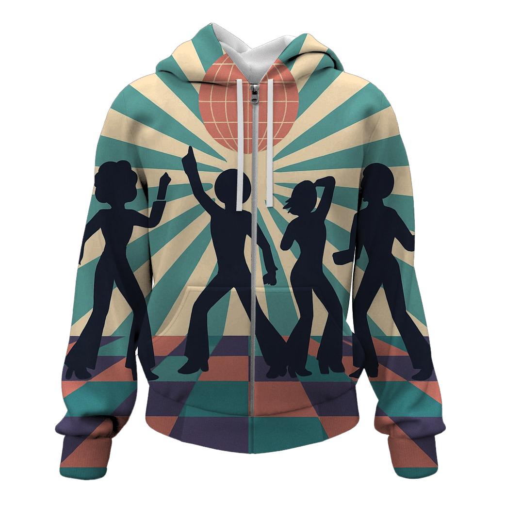 Groovy Checkerboard Dancefloor printed hoodies