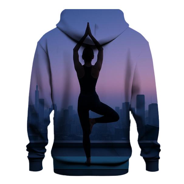 City Rooftop Yoga Flow embroidered hoodies