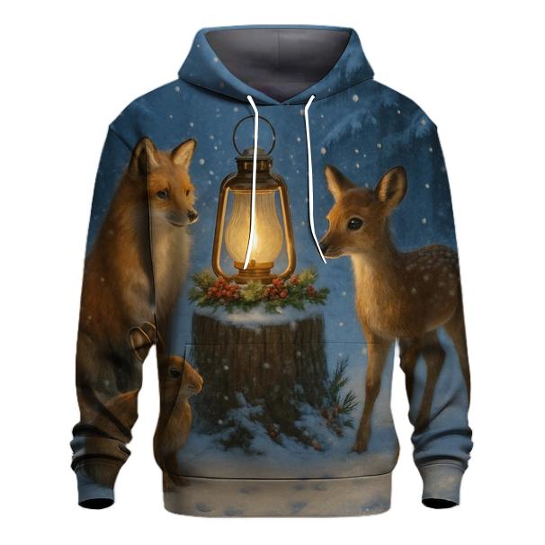 Woodland Animals Around The Christmas Lantern hoodie designs