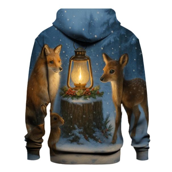 Woodland Animals Around The Christmas Lantern hoodie designs