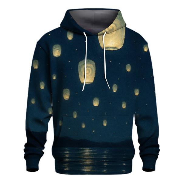 Celestial Drift Lanterns graphic hoodies